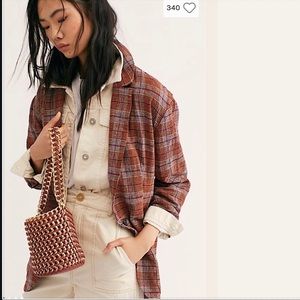 Free People simply plaid blazer NWT